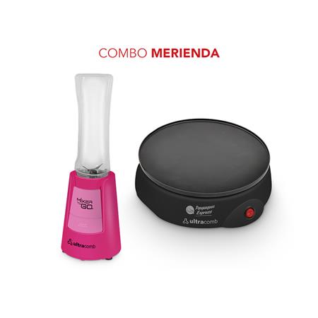 Combo LICUADORA PORTATIL ROSA LC2203R + PANQUEQUERA  PQ8700 