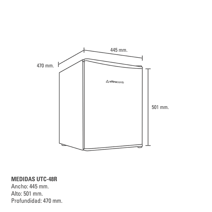 Heladera Bajo Mesada UTC-48R Silver - Ultracomb